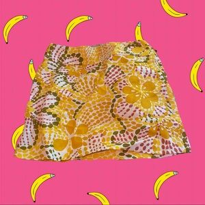 Yellow flower mini skirt